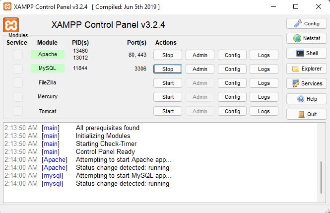 xampp control panel