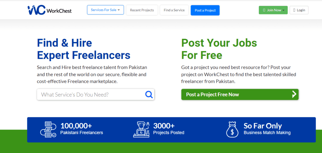 Work chest one of best freelancing Sites by Pakistan