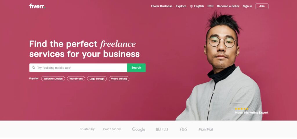 Fiverr home Page 