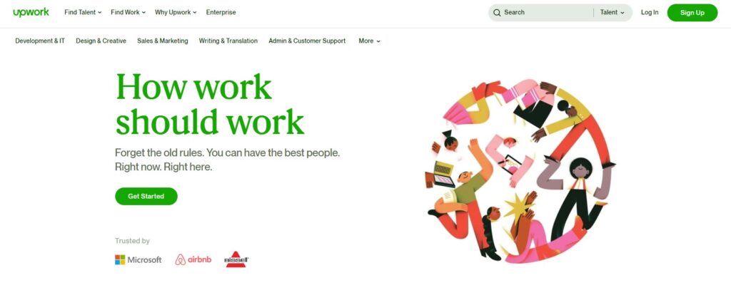 Upwork home page 