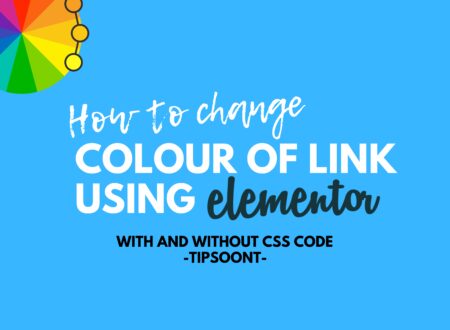 Change the colour of Link with or Without css Code using elementor