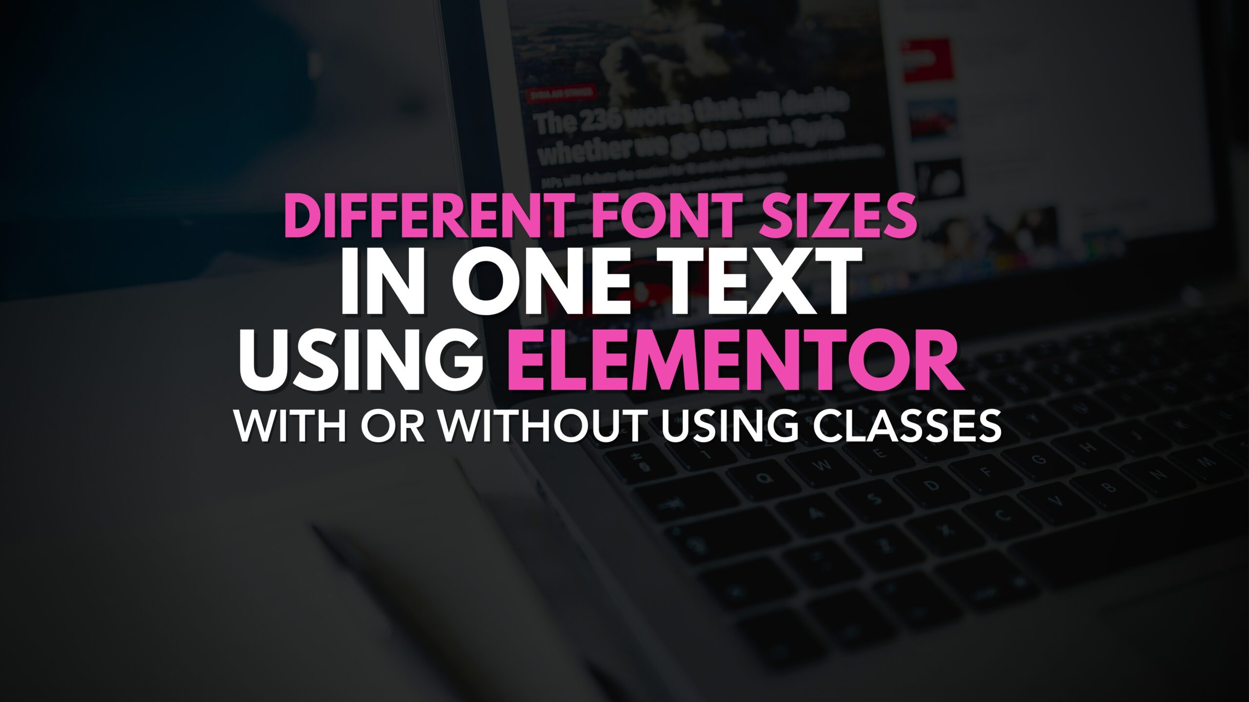 How to create different font sizes in one text in elementor