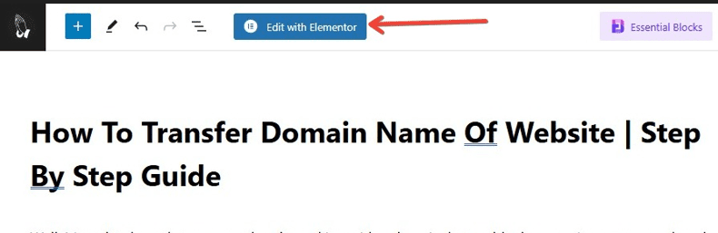 hide title in WordPress elementor Step Step 2: Open Page with Elementor