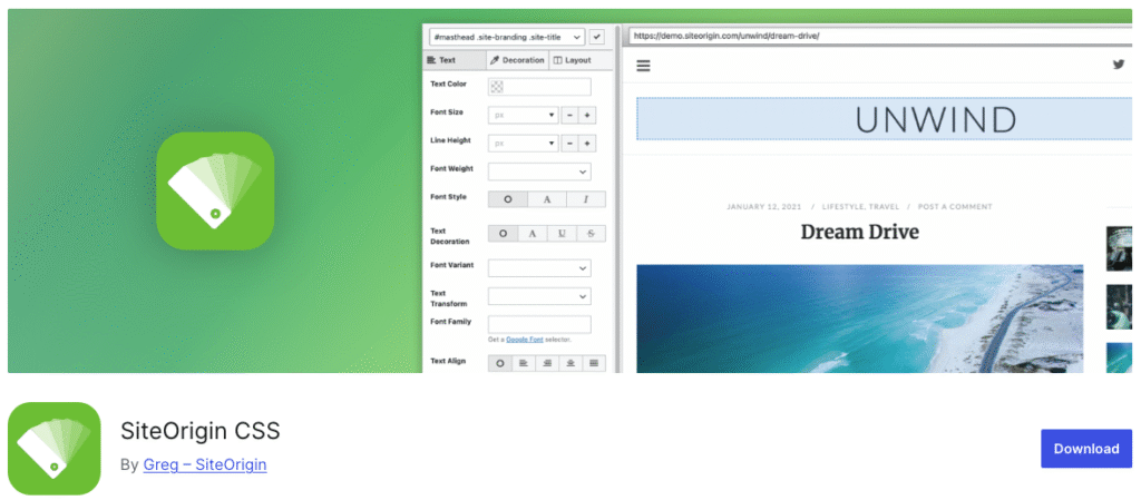 SiteOrigin CSS WordPress Plugin